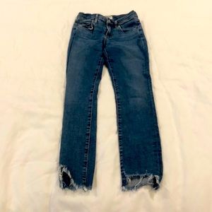 AGOLDE high rise skinny jeans with chewed hem